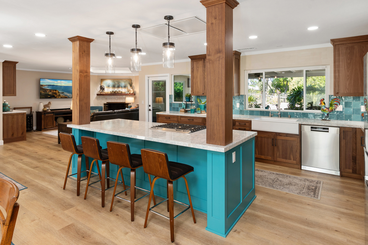The finished El Cajon kitchen, matching the rendering