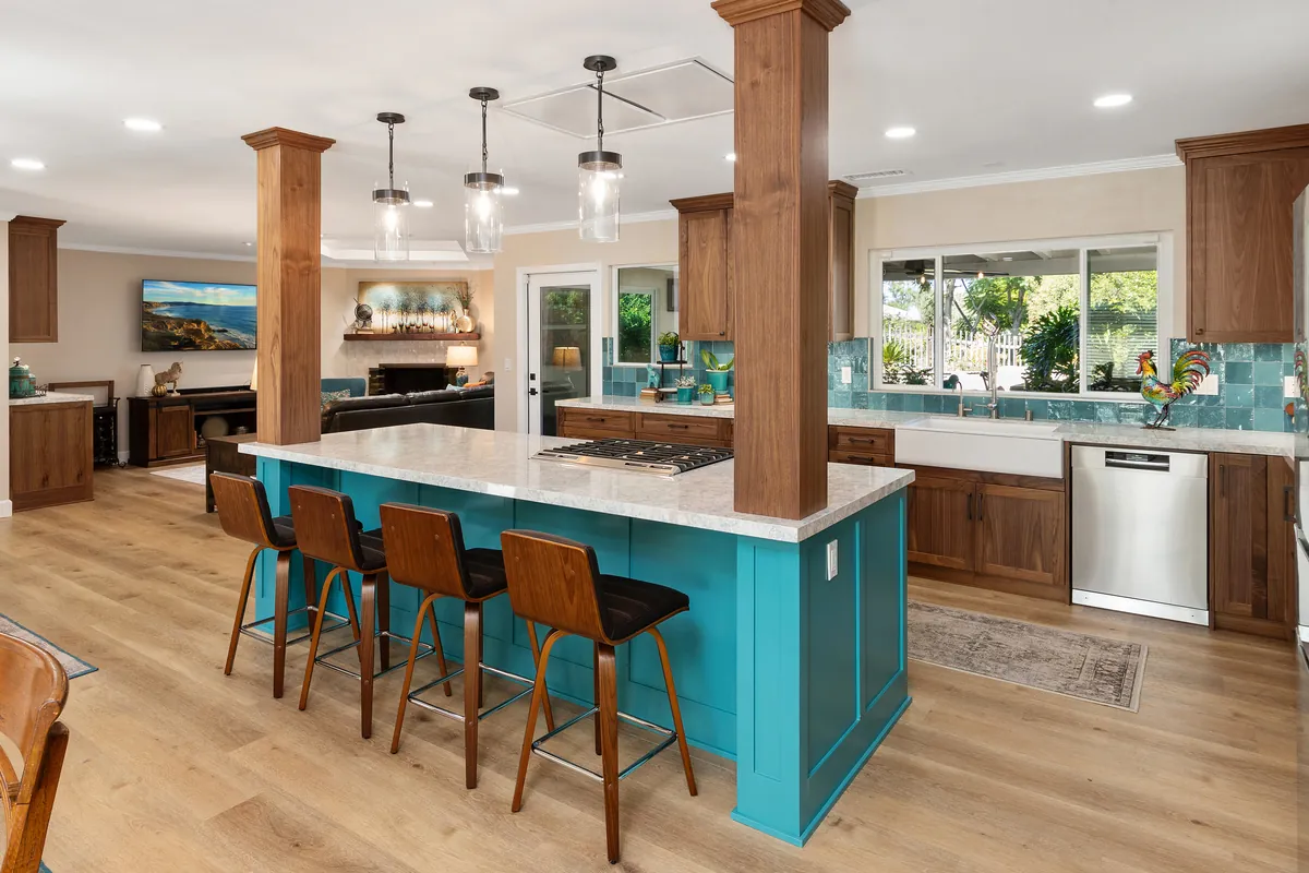 The finished El Cajon kitchen, matching the rendering